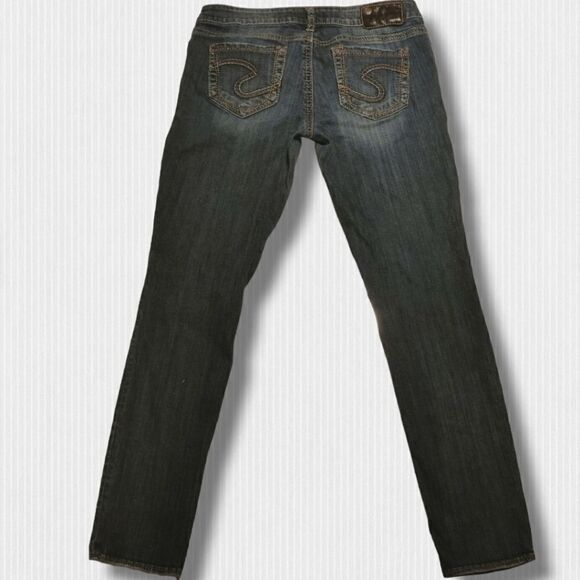 SILVER Aiko Low Rise Dark Faded Denim Skinny Jeans - Picture 3 of 5